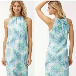 Tommy Bahama Leinani Leaves 100% Linen Dress Sizw XL Blue/Green, EUC